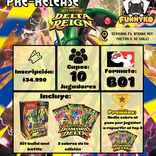 Pre-release Mega Evolution Delta Reing Viernes 30 de Octubre 2026