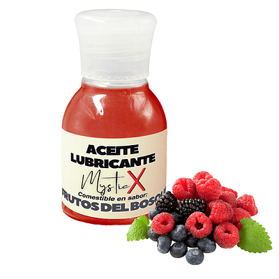 Aceite Lubricante Comestible Mystic X Frutos Del Bosque 30 ml.