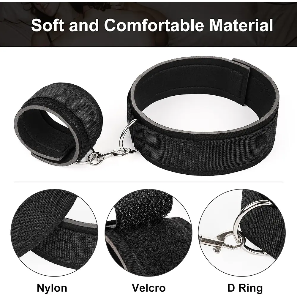 Kit BDSM Soft Ajustable – Muñecas y Muslos (4 Piezas)