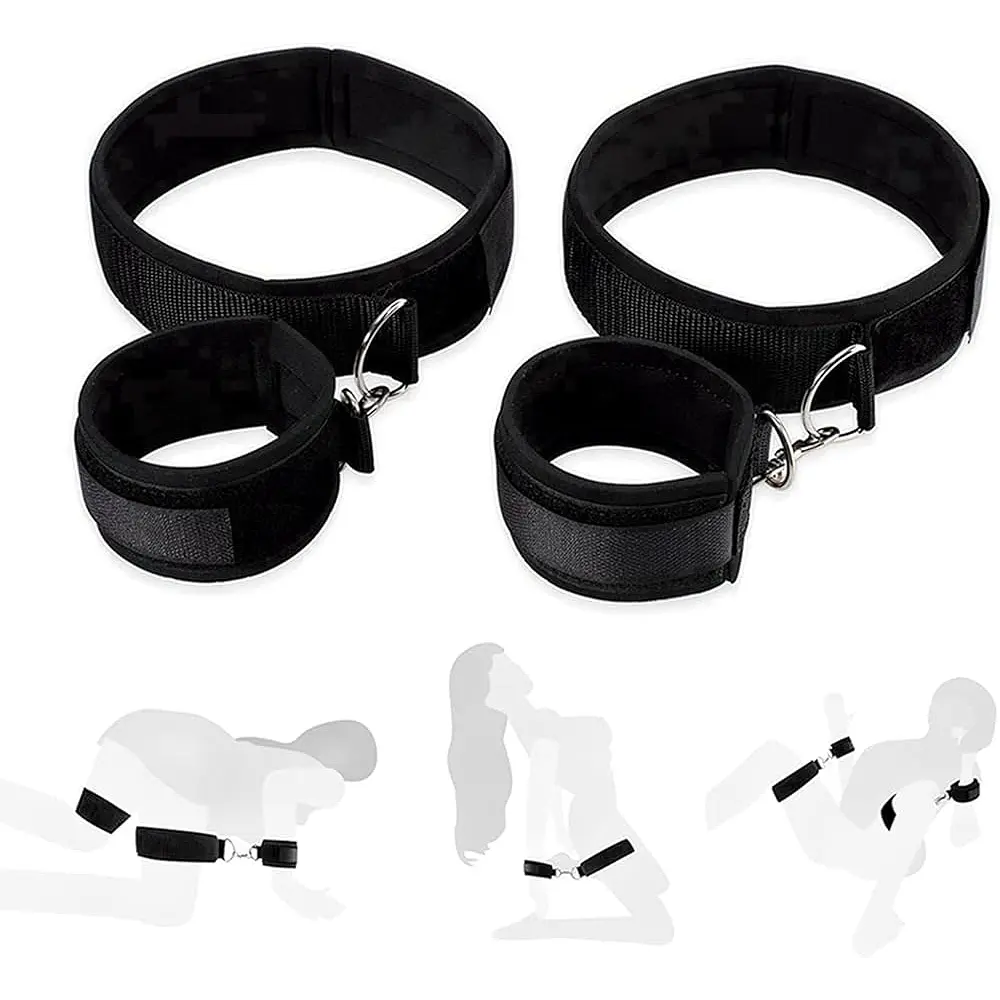 Kit BDSM Soft Ajustable – Muñecas y Muslos (4 Piezas)