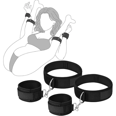 Kit BDSM Soft Ajustable – Muñecas y Muslos (4 Piezas)