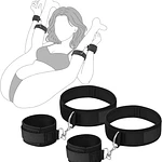 Kit BDSM Soft Ajustable – Muñecas y Muslos (4 Piezas)
