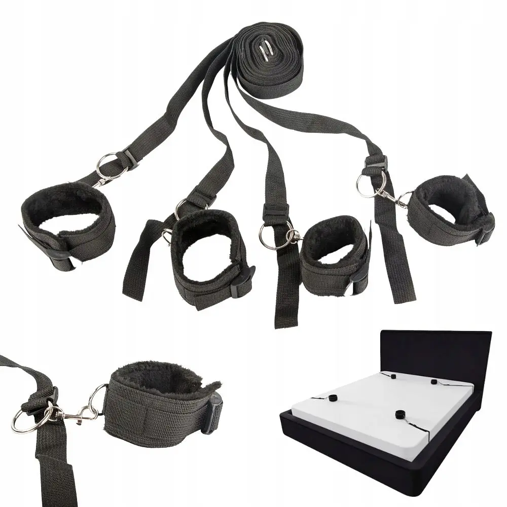 🖤 Kit BDSM para Cama 4 Puntos – Sujeción Ajustable
