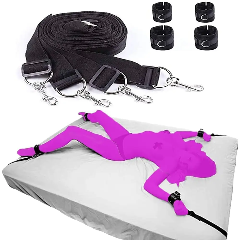 🖤 Kit BDSM para Cama 4 Puntos – Sujeción Ajustable