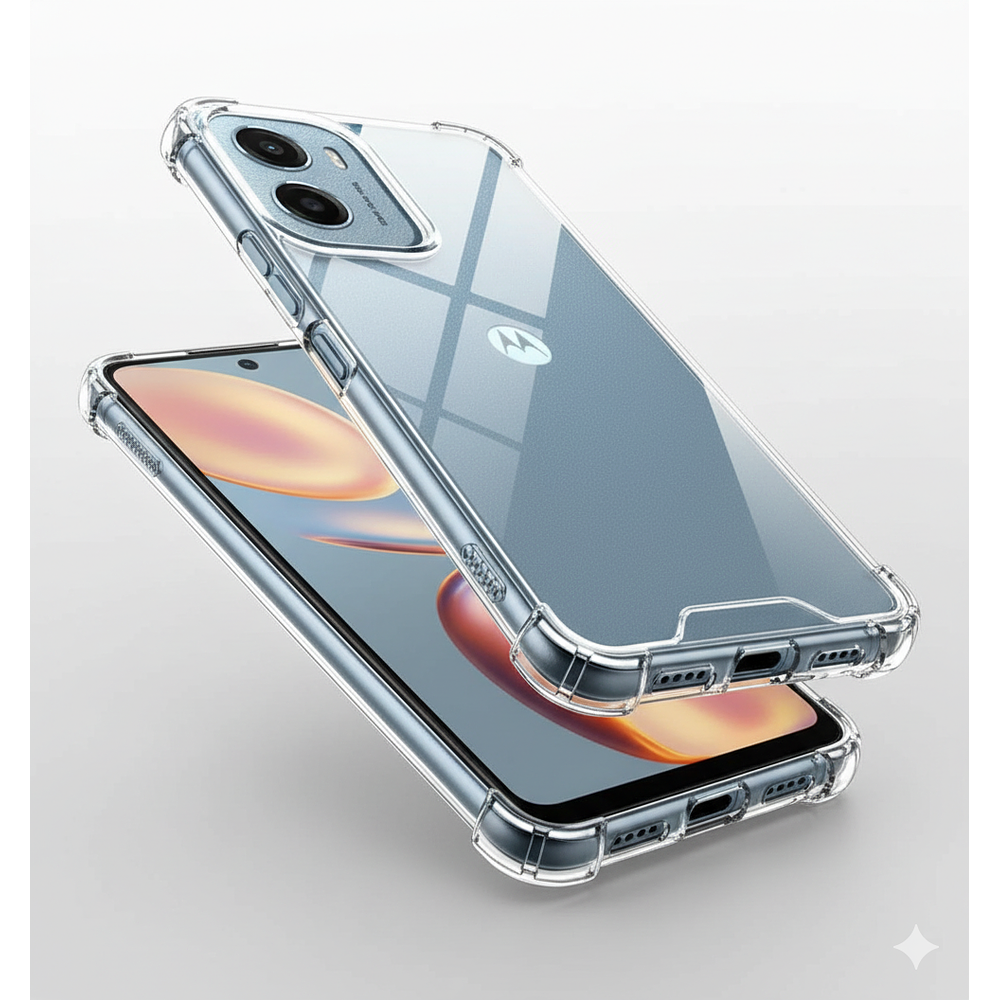 PROMO | PACK X10 Fundas Antishock Transparente Para Motorola TPU Protección de Cámaras