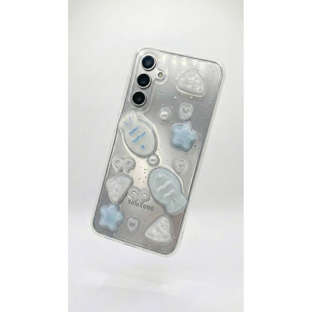 Funda para Samsung Transparente Glitter Charm Fish 3D Antigolpes