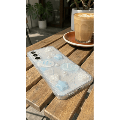 Funda para Samsung Transparente Glitter Charm Fish 3D Antigolpes
