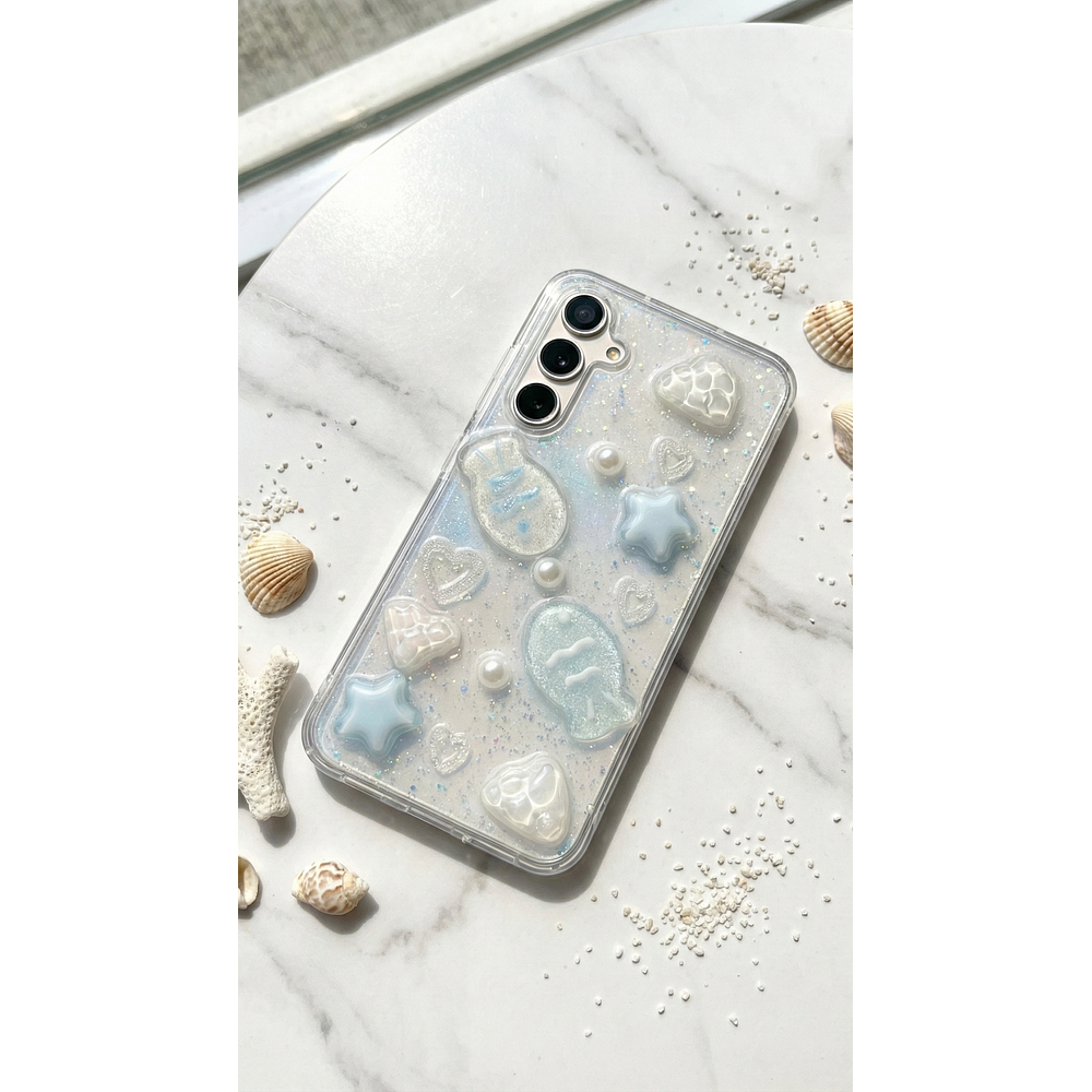 Funda para Samsung Transparente Glitter Charm Fish 3D Antigolpes