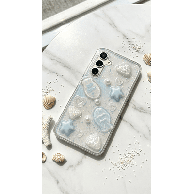 Funda para Samsung Transparente Glitter Charm Fish 3D Antigolpes