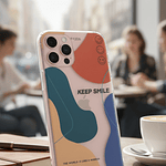 Funda Transparente  para iPhone Silicone Smile Diseño Morandi Minimalista Antigolpes