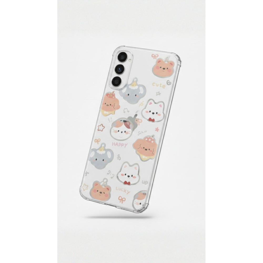 Funda para Samsung Transparente Kawaii Feliz 
