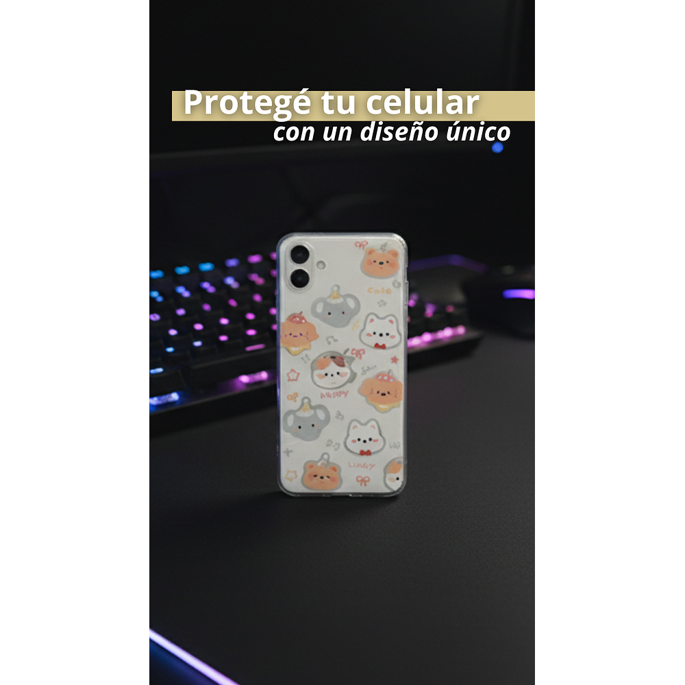 Funda para Samsung Transparente Kawaii Feliz 