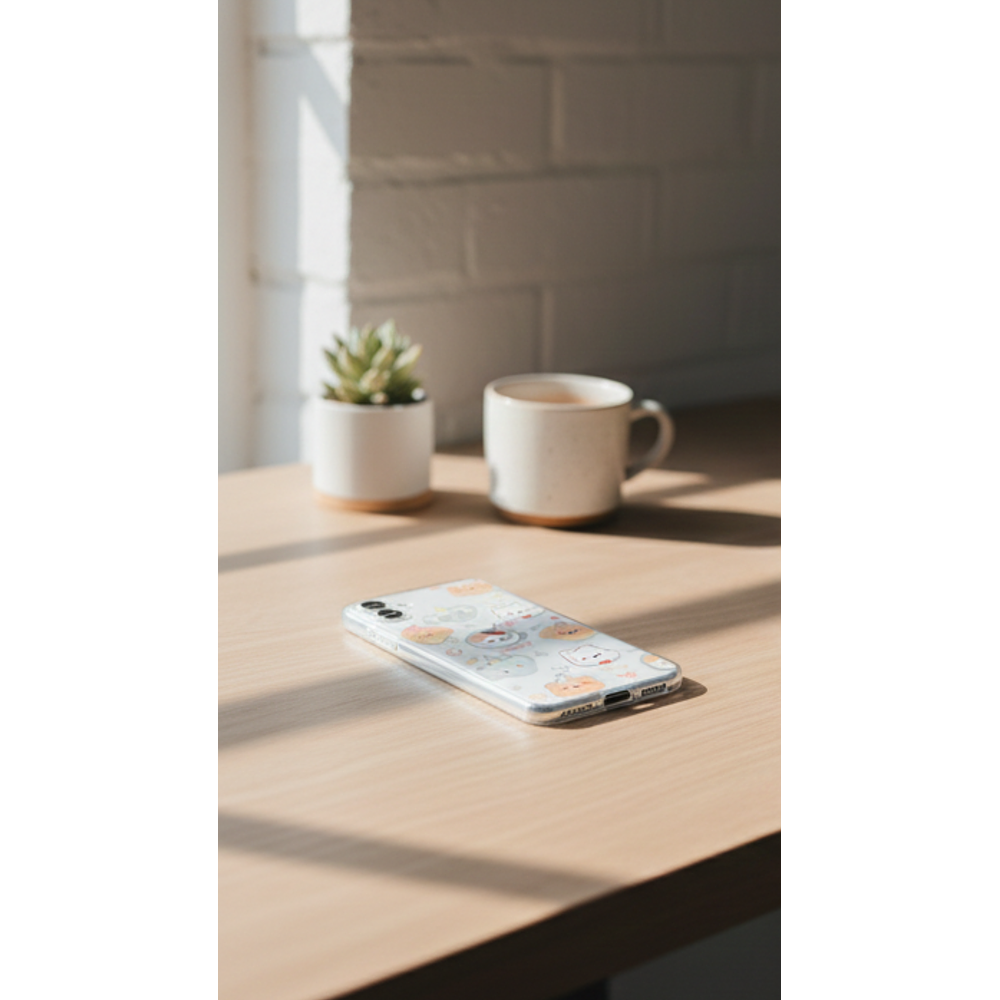 Funda para Samsung Transparente Kawaii Feliz 