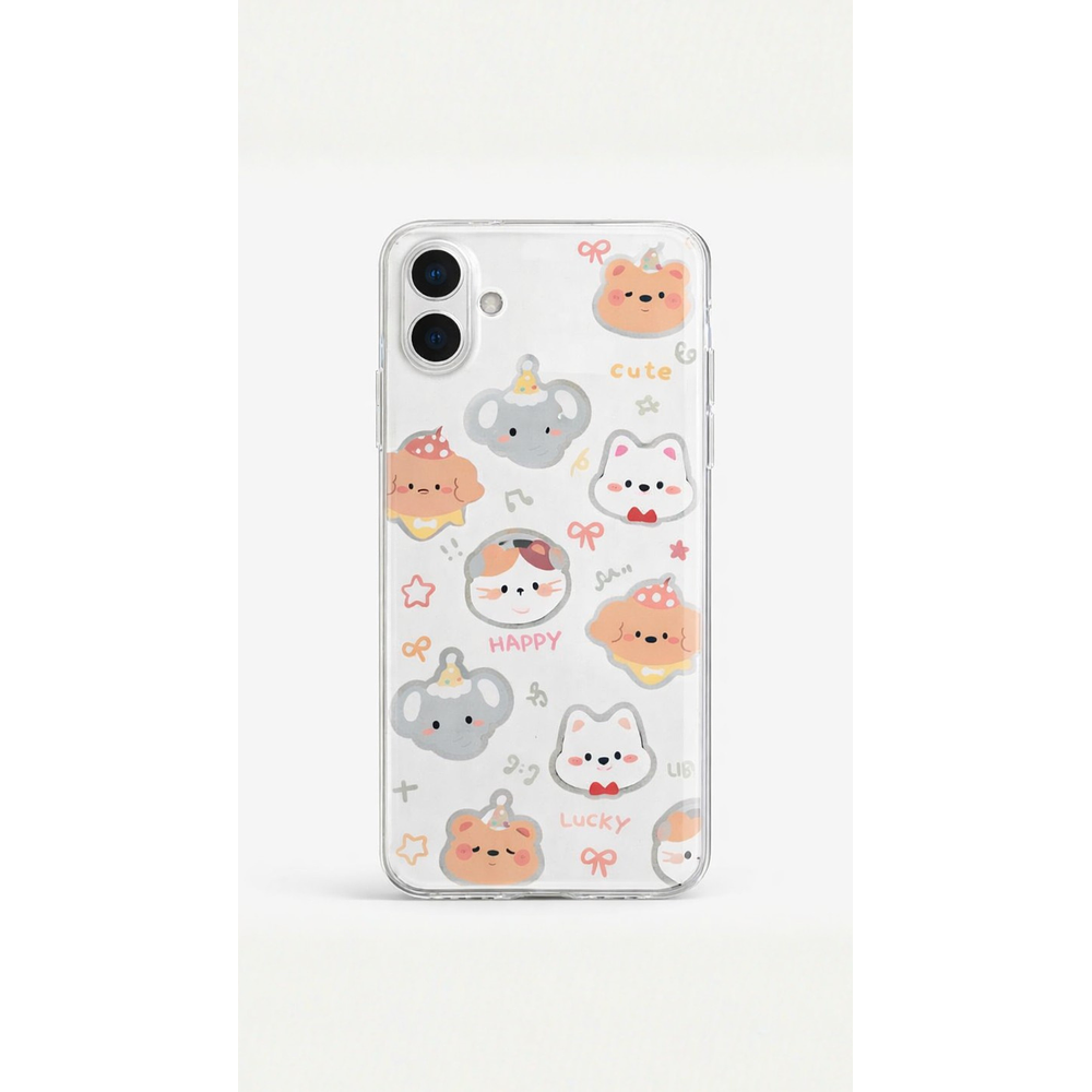 Funda para Samsung Transparente Kawaii Feliz 