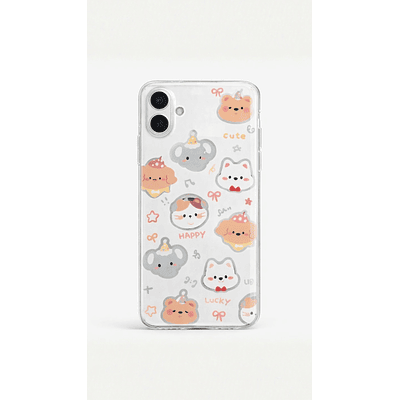 Funda para Samsung Transparente Kawaii Feliz 