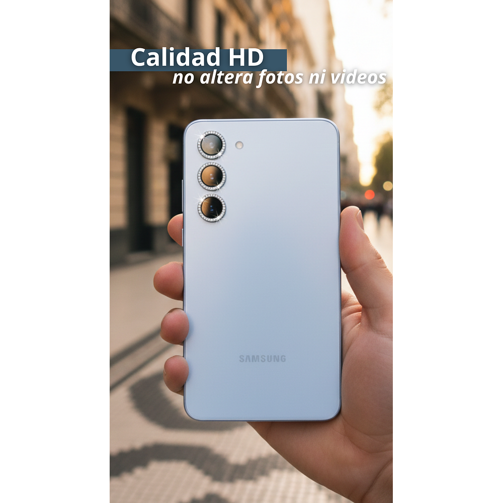 Protector de Lentes con Strass – Vidrio Templado HD