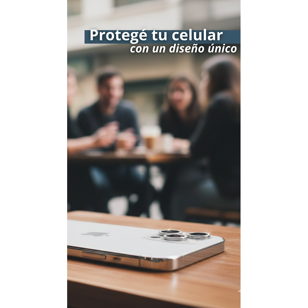 Protector de Lentes con Strass para Iphone– Vidrio Templado HD