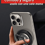 Soporte Anillo Celular 360° Giratorio Plegable Adhesivo 3M Universal Negro
