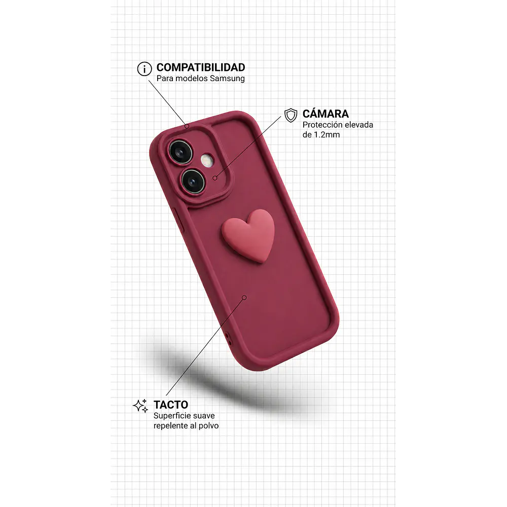 Funda para Samsung TPU Antigolpes Charm Corazón 