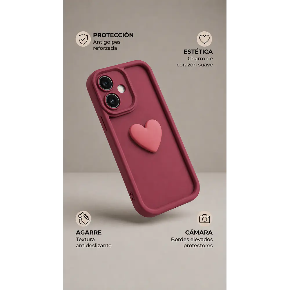 Funda para Samsung TPU Antigolpes Charm Corazón 