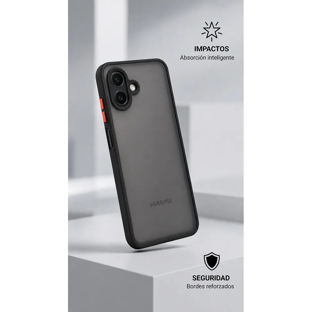 FUNDA SEMITRANSPARENTE ANTIGOLPES CON ACABADO MATE PARA SAMSUNG