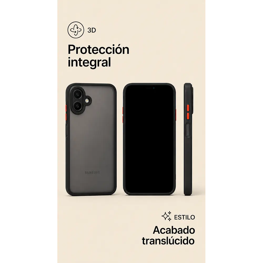 FUNDA SEMITRANSPARENTE ANTIGOLPES CON ACABADO MATE PARA SAMSUNG