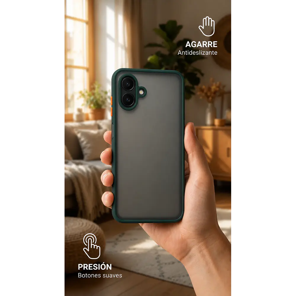 FUNDA SEMITRANSPARENTE ANTIGOLPES CON ACABADO MATE PARA SAMSUNG