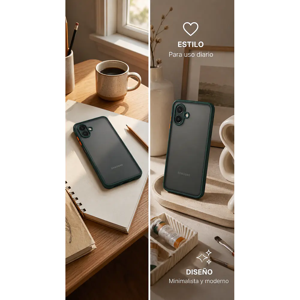FUNDA SEMITRANSPARENTE ANTIGOLPES CON ACABADO MATE PARA SAMSUNG