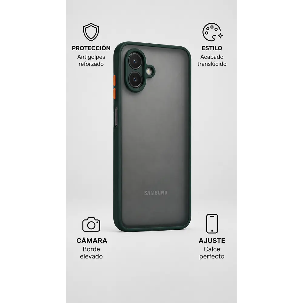 FUNDA SEMITRANSPARENTE ANTIGOLPES CON ACABADO MATE PARA SAMSUNG