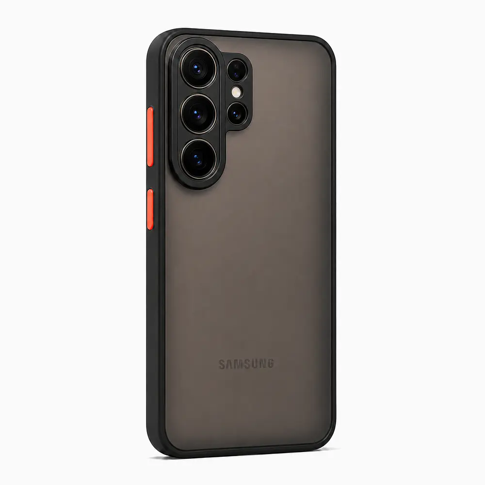 FUNDA SEMITRANSPARENTE ANTIGOLPES CON ACABADO MATE PARA SAMSUNG