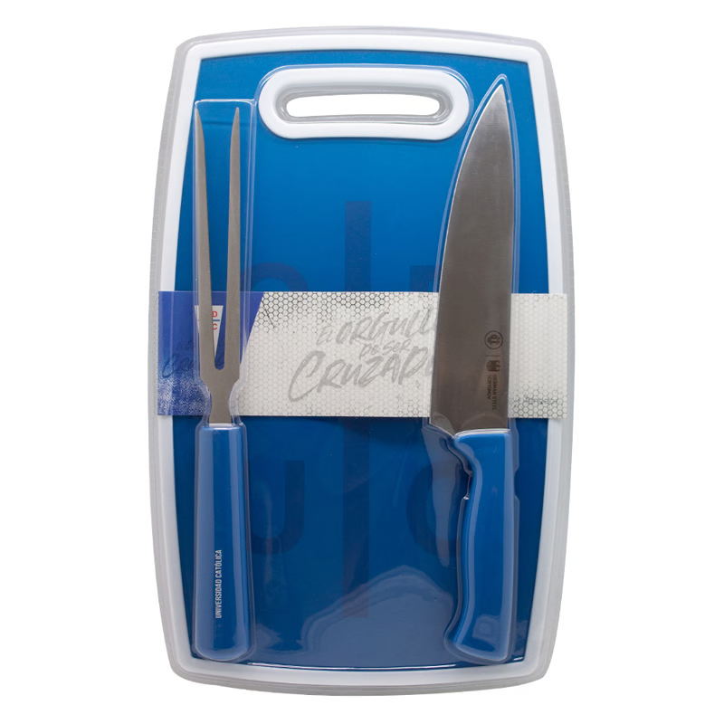Set tabla de picar mas tenedor y cuchillo u de chile producto oficial