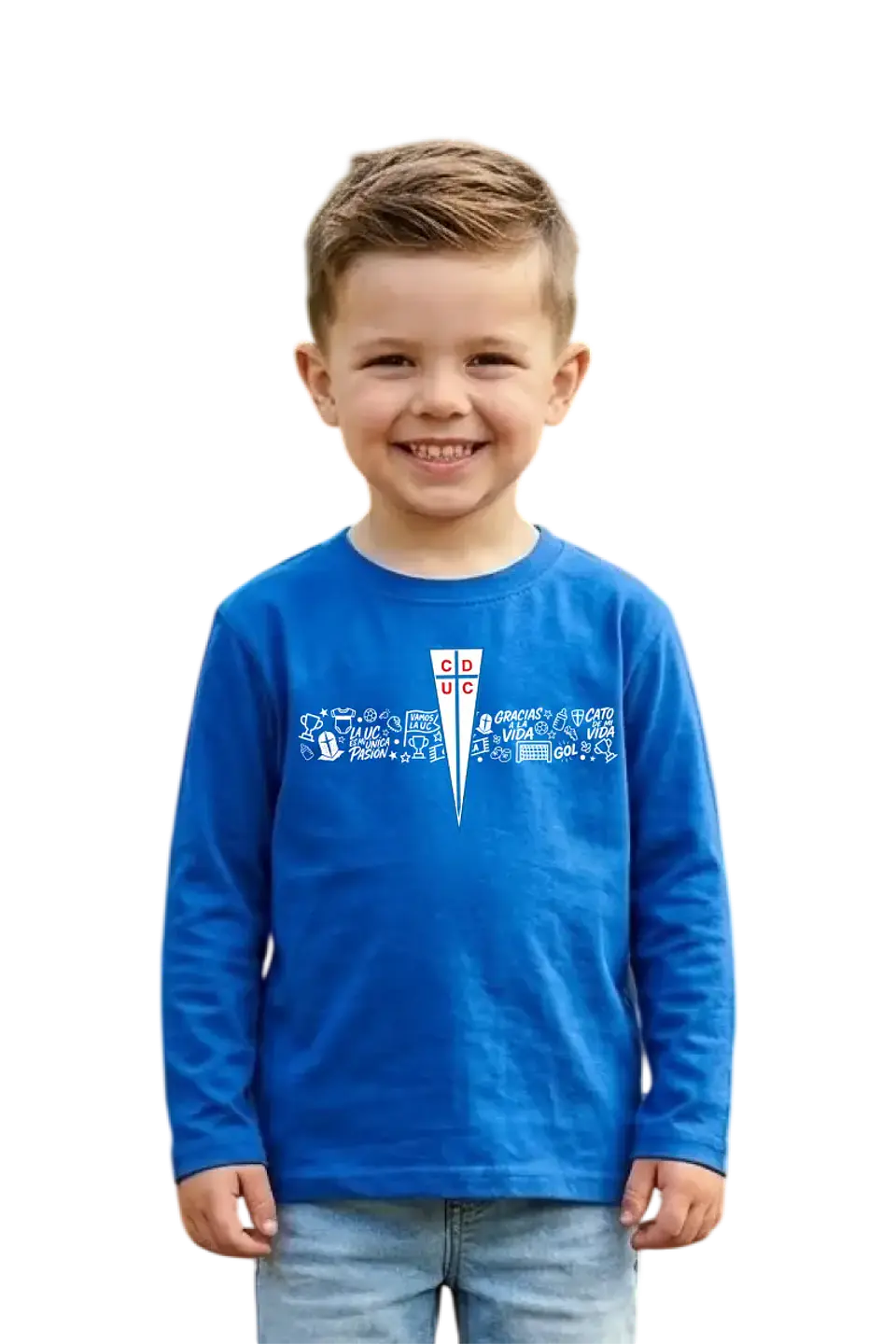 POLERA MANGA LARGA AZUL INSIGNIA UC 1