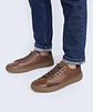 Plus One All Caramel — Zapatilla de cuero hombre, suela Gum - Miniatura 4