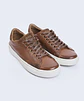 Plus One Caramel — Zapatilla de cuero hombre, suela off white - Miniatura 3