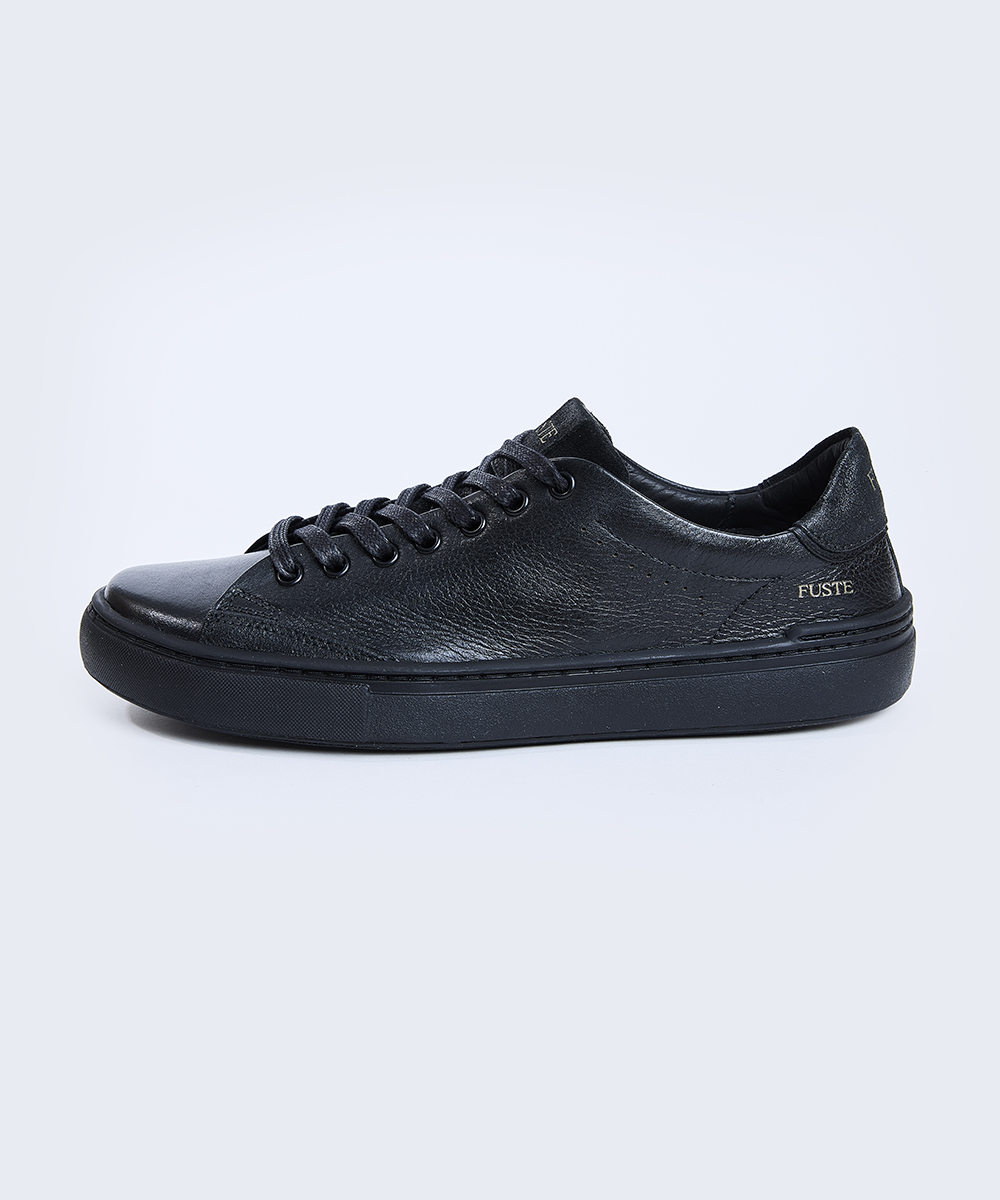 Plus One All Black — Zapatilla de cuero hombre, suela black 1