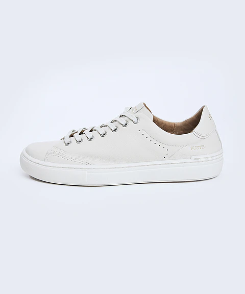 Plus One Off White — Zapatilla de cuero hombre, suela off white