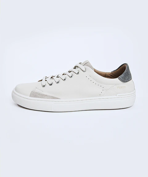 Plus One Off White Black — Zapatilla de cuero hombre, suela off white