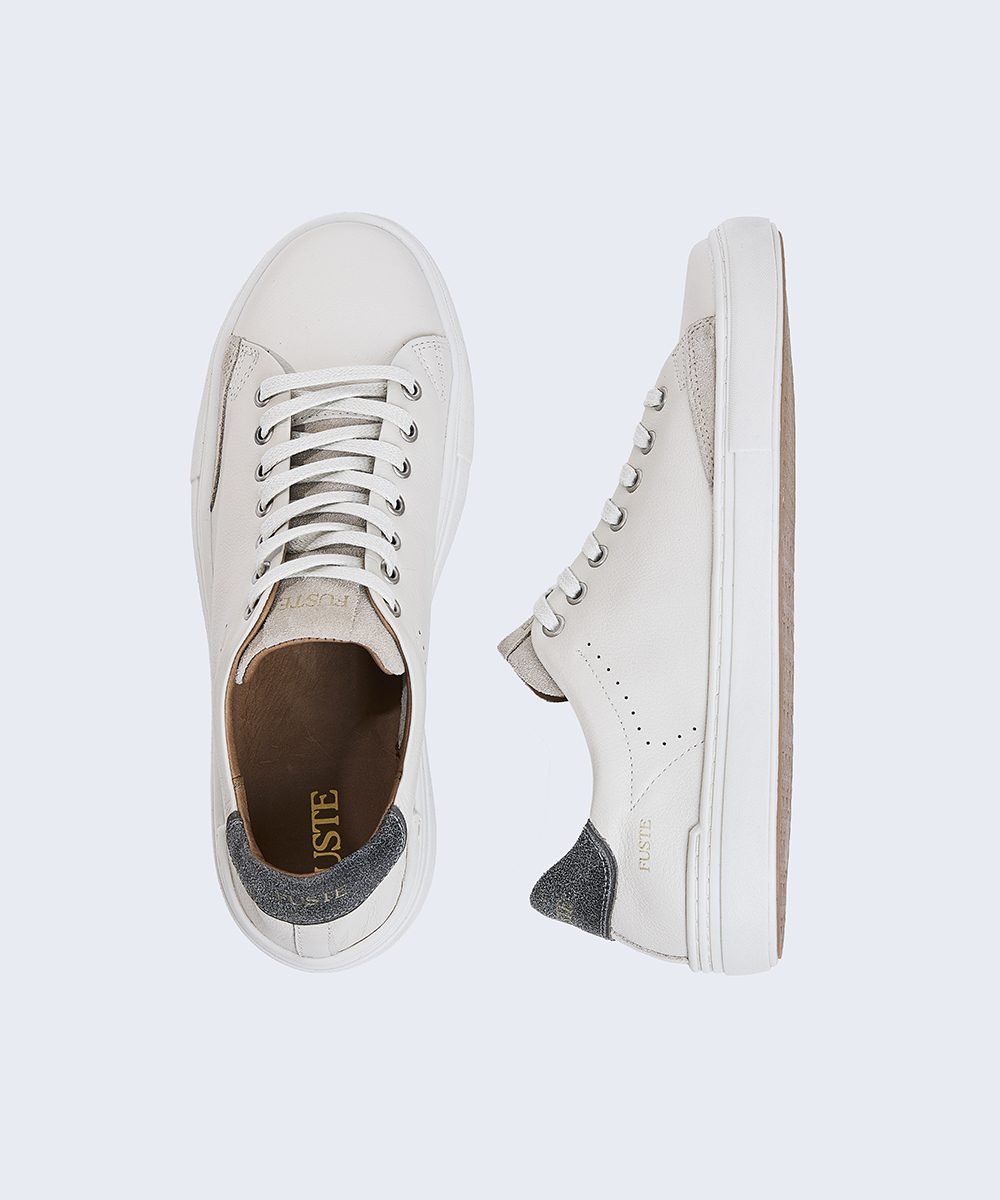 Plus One Off White Black — Zapatilla de cuero hombre, suela off white 2