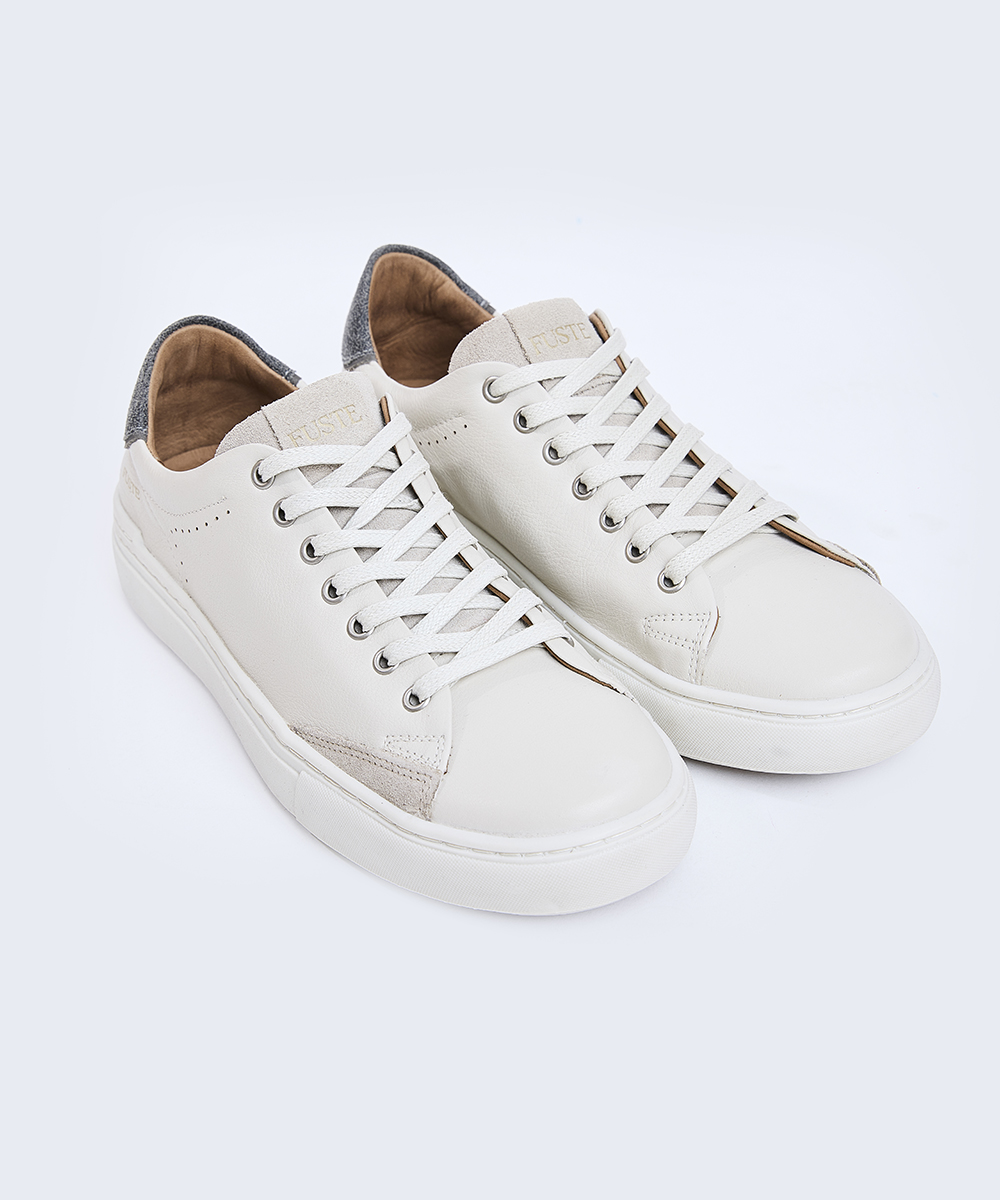 Plus One Off White Black — Zapatilla de cuero hombre, suela off white 3
