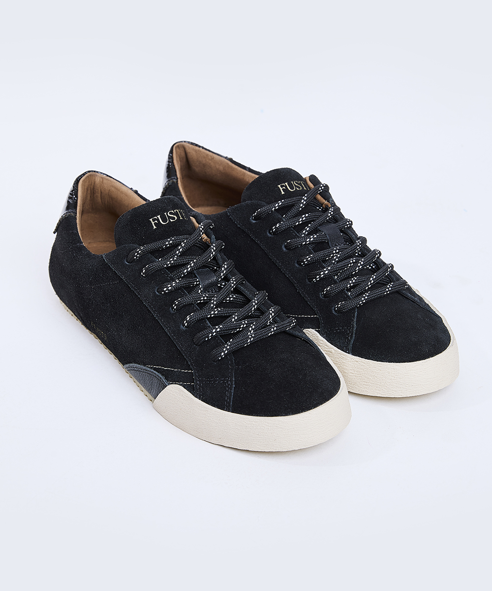 Monday Brunch Black — Zapatilla de gamuza mujer, suela de goma 3