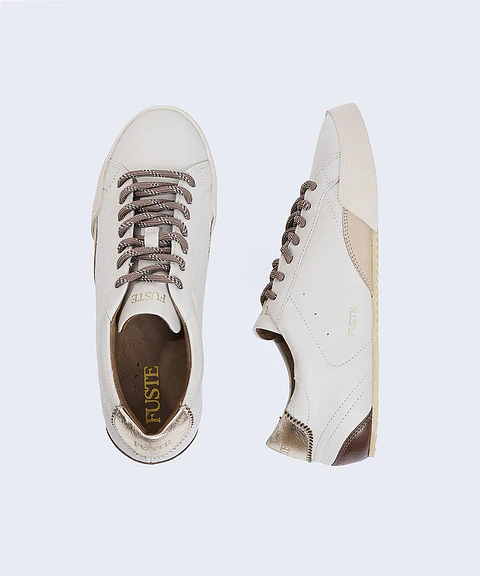 Monday Brunch Off White — Zapatilla blanca de cuero mujer