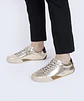 Monday Brunch Gold — Zapatilla dorada de cuero mujer - Miniatura 4