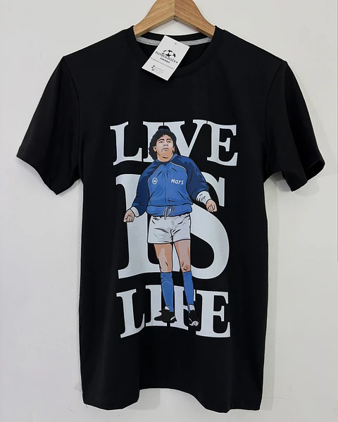 Camiseta Diego maradona "live is life"
