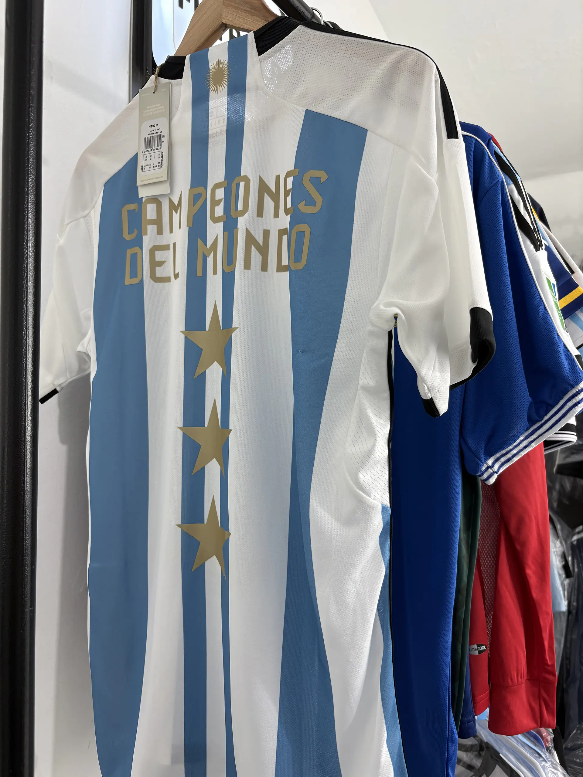 Camiseta Argentina Campeones 3 estrellas 2