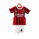 Conjunto Puma AC Milan Principal Equipamento 2024-2025 Criança