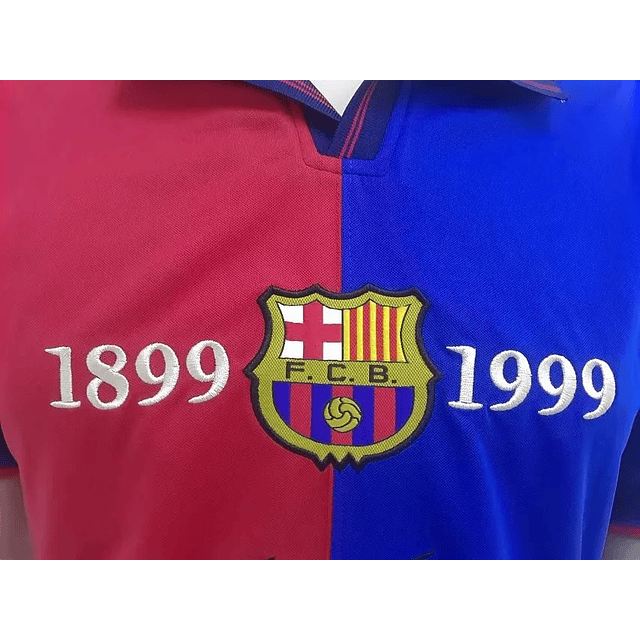 Camisola Barcelona I Retro Masculina - Celebre 100 Anos de História! 1899-1998 6