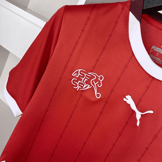 Camisola Principal SUIÇA EURO 2024 homem VERSAO ADEPTO c/ OFERTA Personalização Nome + Número 5