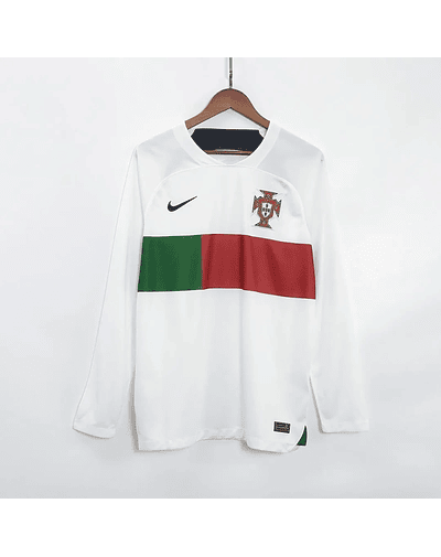 Camisola RETRO PORTUGAL Away Manga Longa Mundial 2022  c/ OFERTA de Personalização Nome + Número