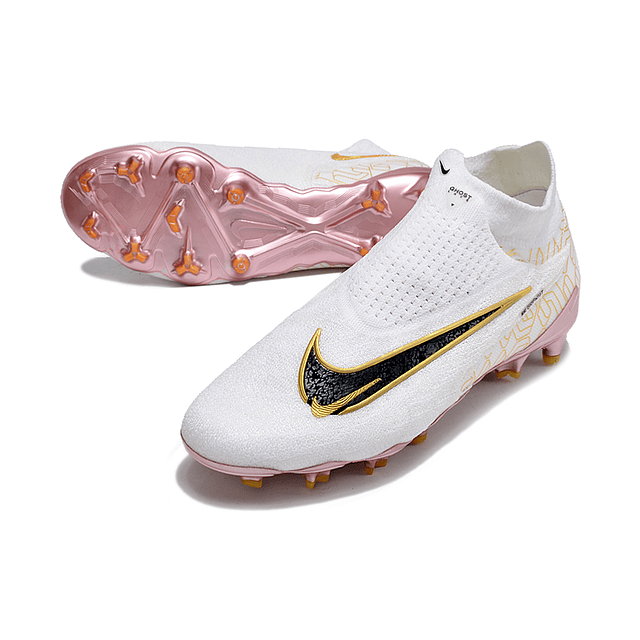 Chuteiras Nike Phantom GX Elite DF FG – Cano Alto Branco Ouro, Tamanhos 39 ao 45 3