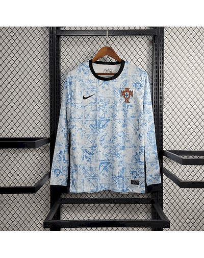 Camisola Portugal Euro 2024/25 Alternativa de Mangas Compridas – Tamanhos S ao 4XL